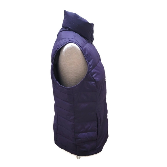 Lands End Purple Puffer Down Vest Feather Womens Size Medium 10/12 - Picture 2 of 10